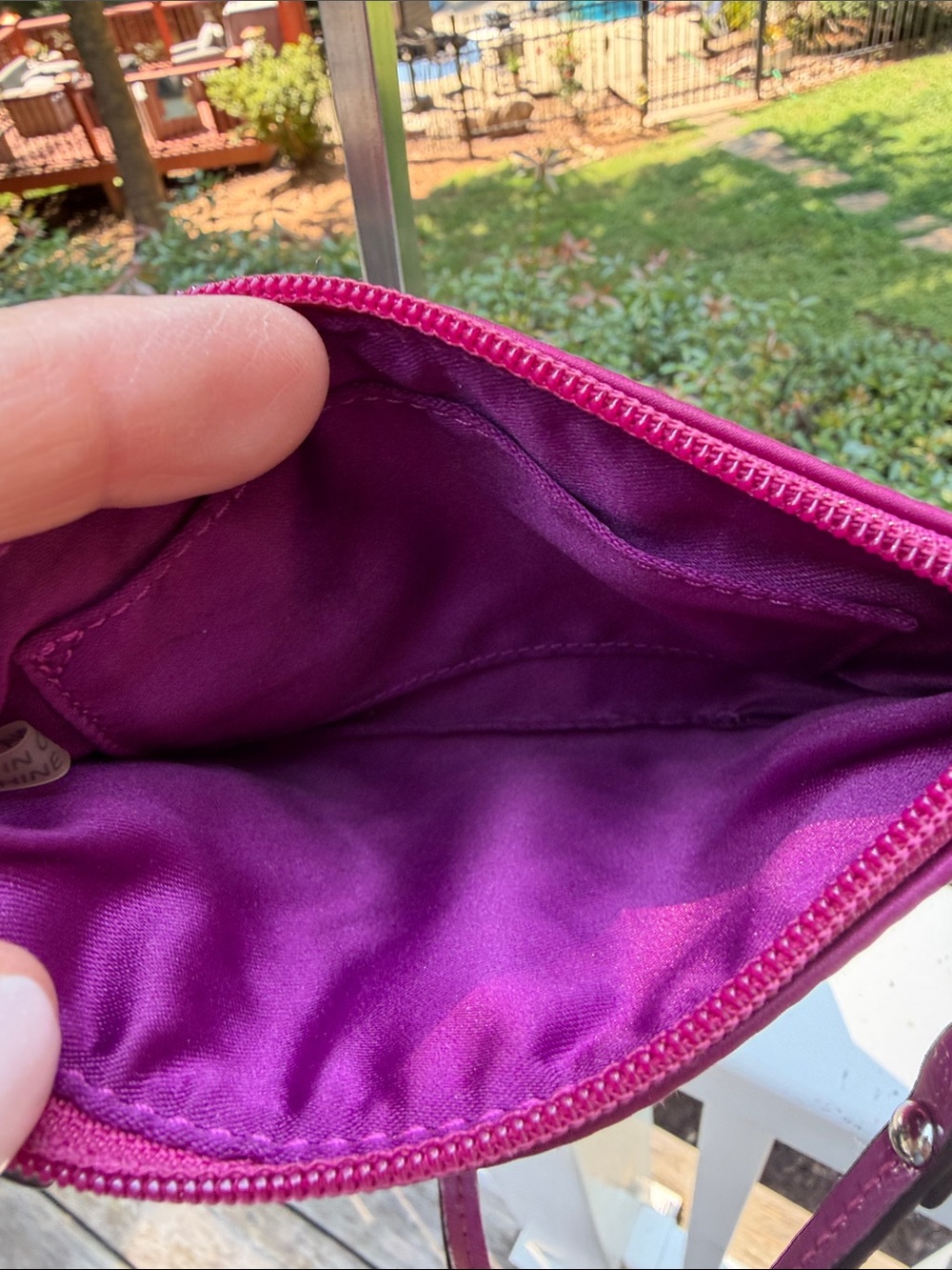 Coach Fuchsia Signature Zip Wristlet - Picture 12 of 16